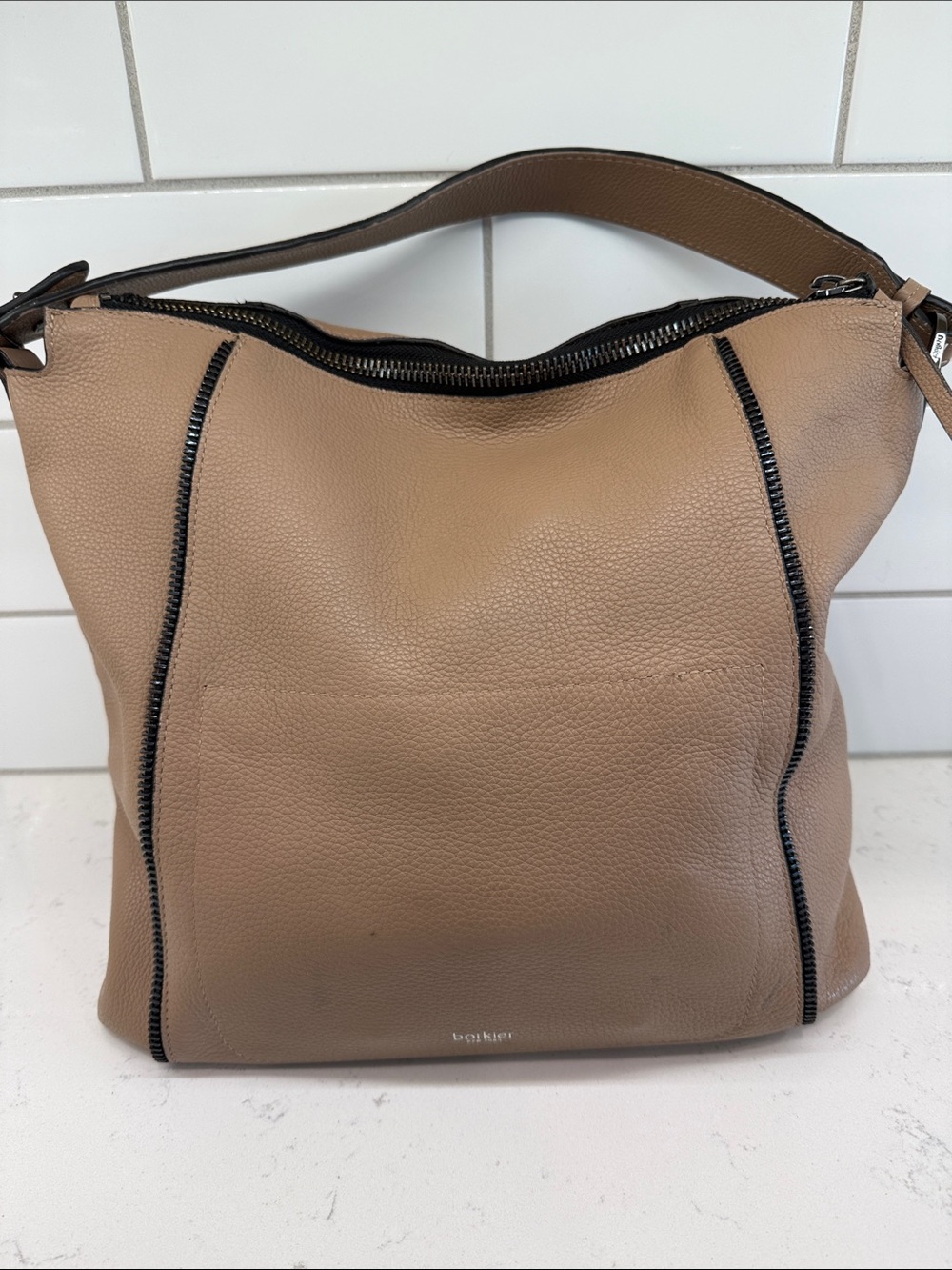 Botkier Women's Taupe Leather Hobo Bag by